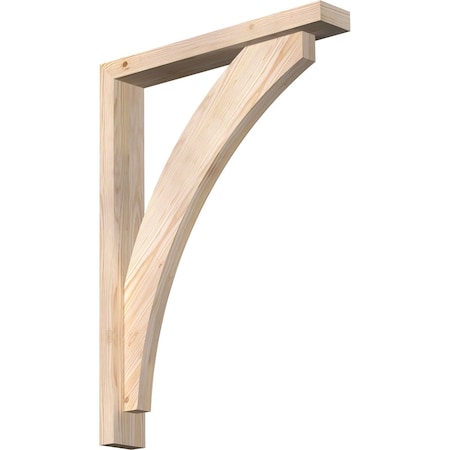 Ekena Millwork Thorton Block Smooth Bracket w/ Offset Brace, Douglas Fir, 3 1/2"W x 22"D x 30"H BKT0402X22X30THR05SDF